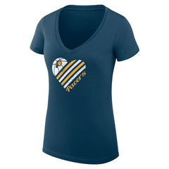 Indiana Pacers G-III 4Her by Carl Banks Women's Super-Slim Fit Lightweight Heart V-Neck T-Shirt