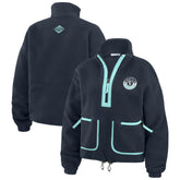 NHL Seattle Kraken WEAR by Erin Andrews Women's Polar Fleece Half-Zip Jacket