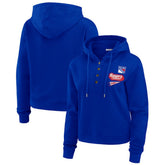 NHL New York Rangers WEAR by Erin Andrews Women's Waffle-Knit Pullover Hoodie