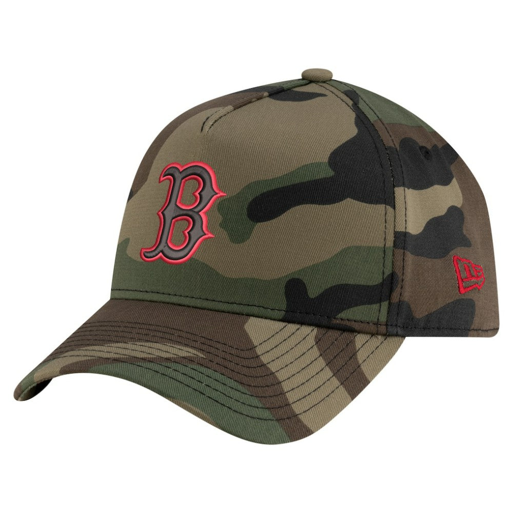 Camo Boston Red Sox New Era Woodland Team Pop 9FORTY A-Frame Adjustable Hat