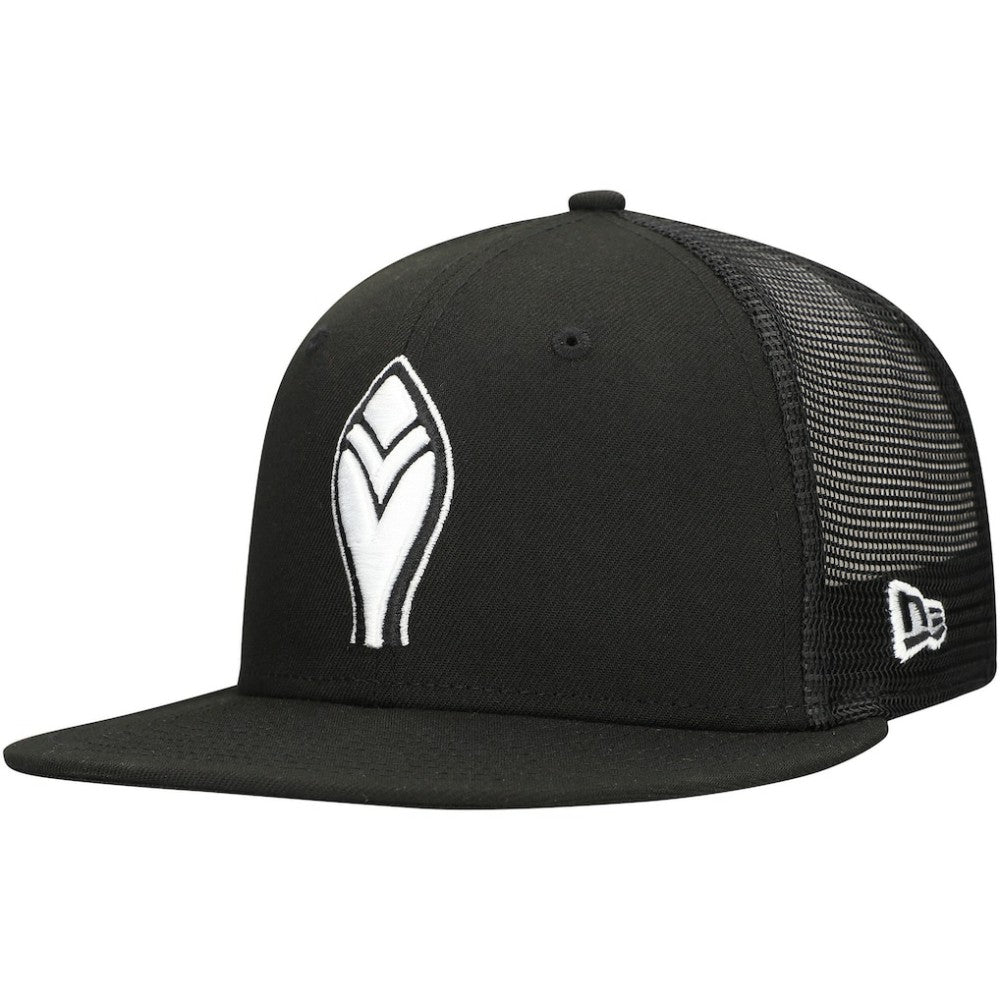 Black Atlanta Braves New Era 59FIFTY Trucker Fitted Hat