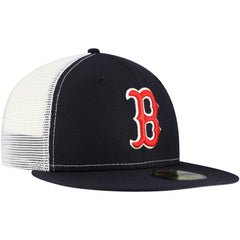Navy Boston Red Sox New Era Team Color 59FIFTY Trucker Fitted Hat