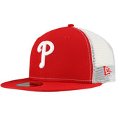 Red Philadelphia Phillies New Era Team Color 59FIFTY Trucker Fitted Hat
