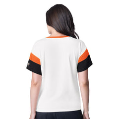 NHL Philadelphia Flyers G-III 4Her by Carl Banks Women's Rink Oversized Rhinestone V-Neck T-Shirt