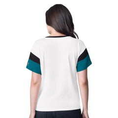NHL San Jose Sharks G-III 4Her by Carl Banks Women's Rink Oversized Rhinestone V-Neck T-Shirt
