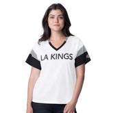 NHL Los Angeles Kings G-III 4Her by Carl Banks Women's Rink Oversized Rhinestone V-Neck T-Shirt