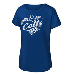 Girls Youth Script Heart Dolman T-Shirt - Indianapolis Colts T-shirts