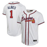 White Ozzie Albies Atlanta Braves Nike Youth Home Game Player Jersey
