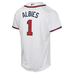 White Ozzie Albies Atlanta Braves Nike Youth Home Game Player Jersey