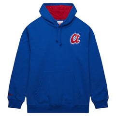 Royal Hank Aaron Atlanta Braves Mitchell & Ness Vintage Logo Name & Number Pullover Hoodie