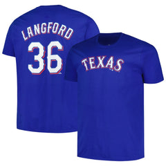 Royal Wyatt Langford Texas Rangers Fanatics Big & Tall Name & Number T-Shirt