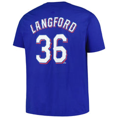 Royal Wyatt Langford Texas Rangers Fanatics Big & Tall Name & Number T-Shirt