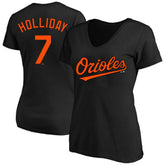 Black Jackson Holliday Baltimore Orioles Women's Plus Size Name & Number V-Neck T-Shirt