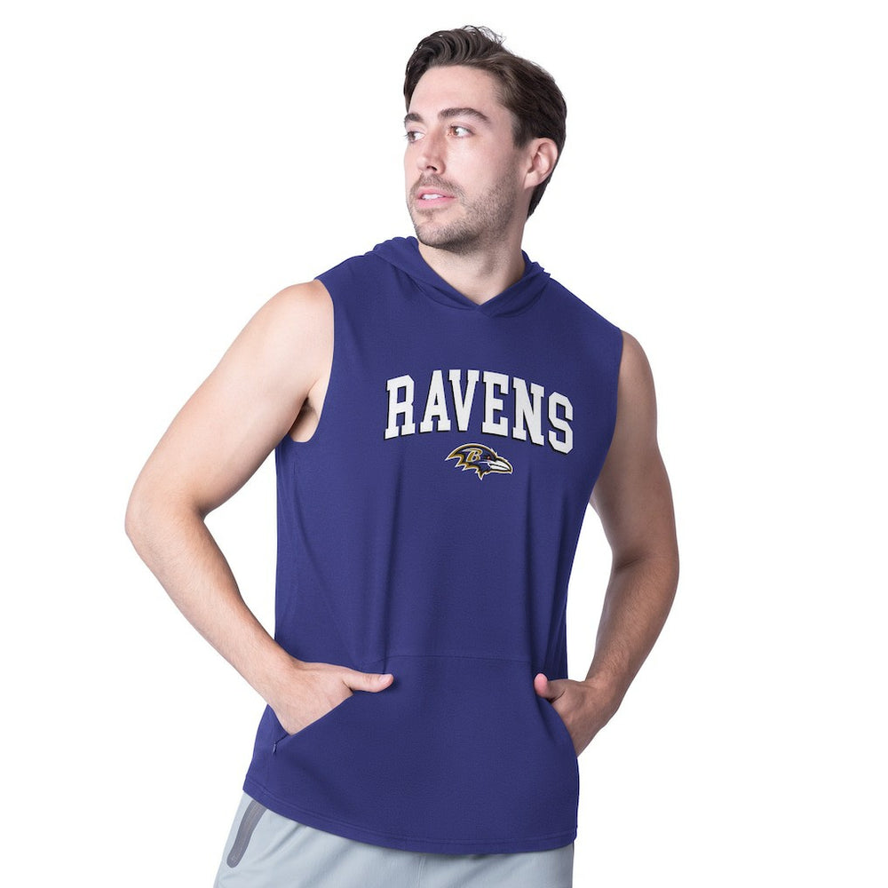 MSX by Michael Strahan Action Sleeveless Pullover Hoodie - Baltimore Ravens Hoodies