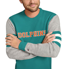 Tommy Hilfiger Acrylic Crewneck Pullover Sweater - Miami Dolphins Pullover