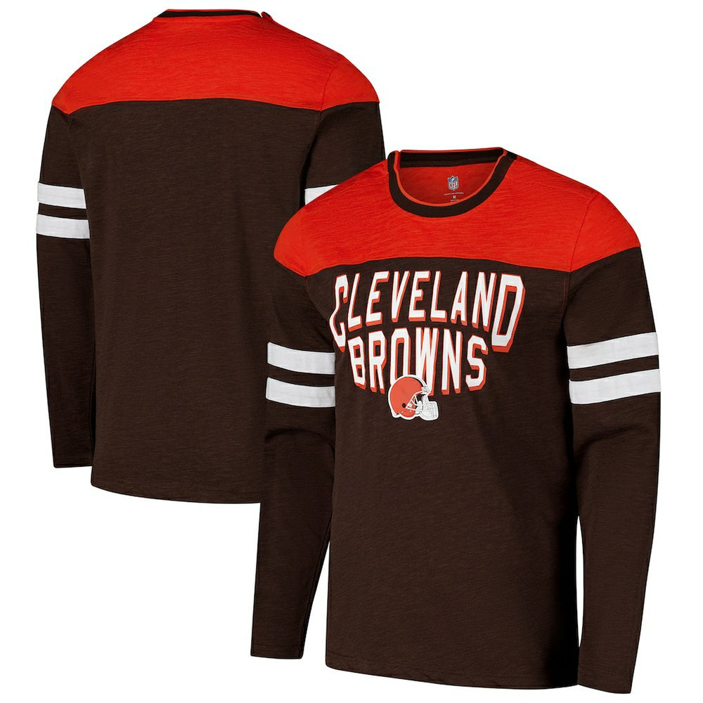 G-III Sports by Carl Banks Adaptive Hail Mary Long Sleeve T-Shirt - Cleveland Browns T-shirts