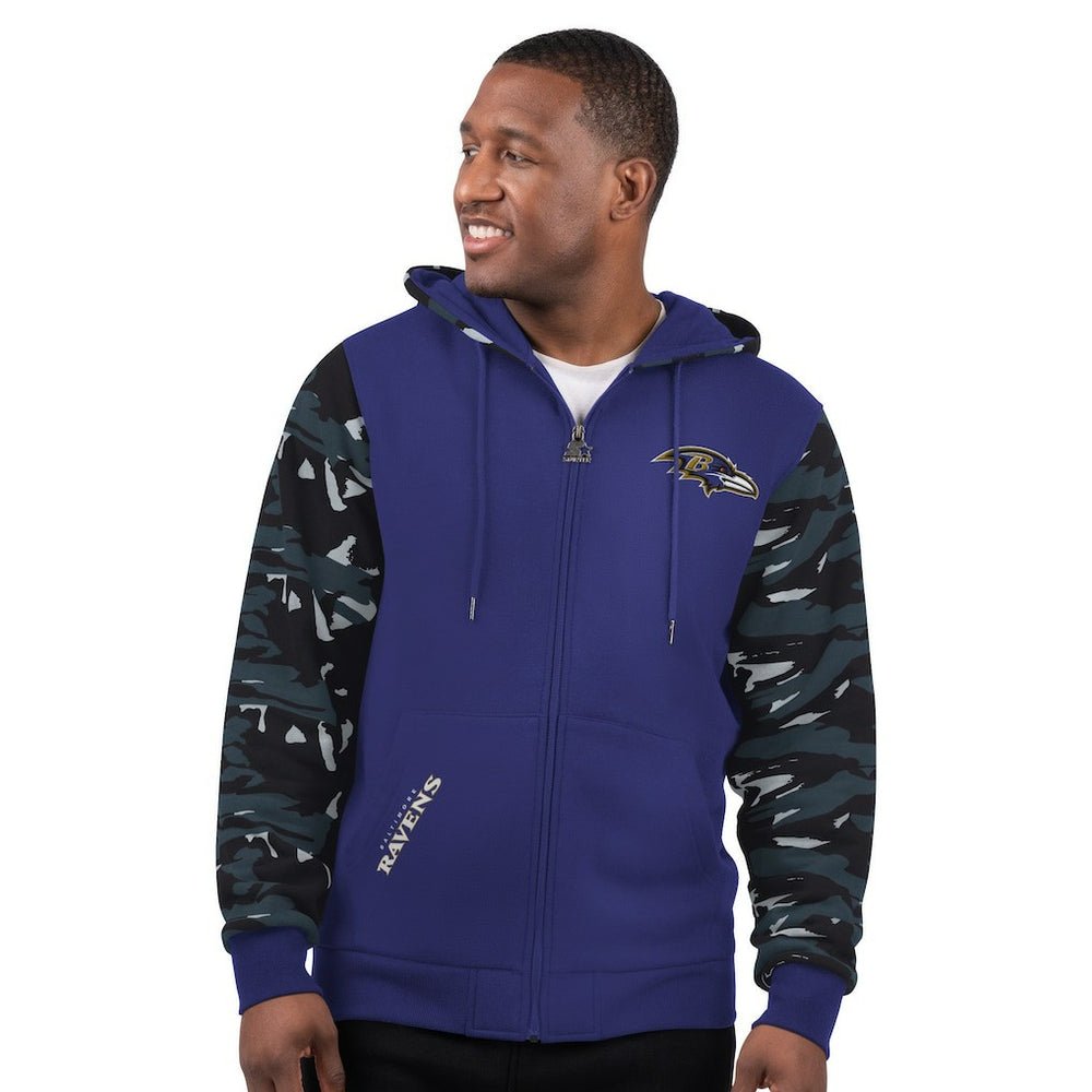 Starter Thursday Night Gridiron Full-Zip Hoodie - Baltimore Ravens Hoodies