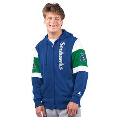 Starter Extreme Vintage Logo Full-Zip Hoodie - Seattle Seahawks Hoodies