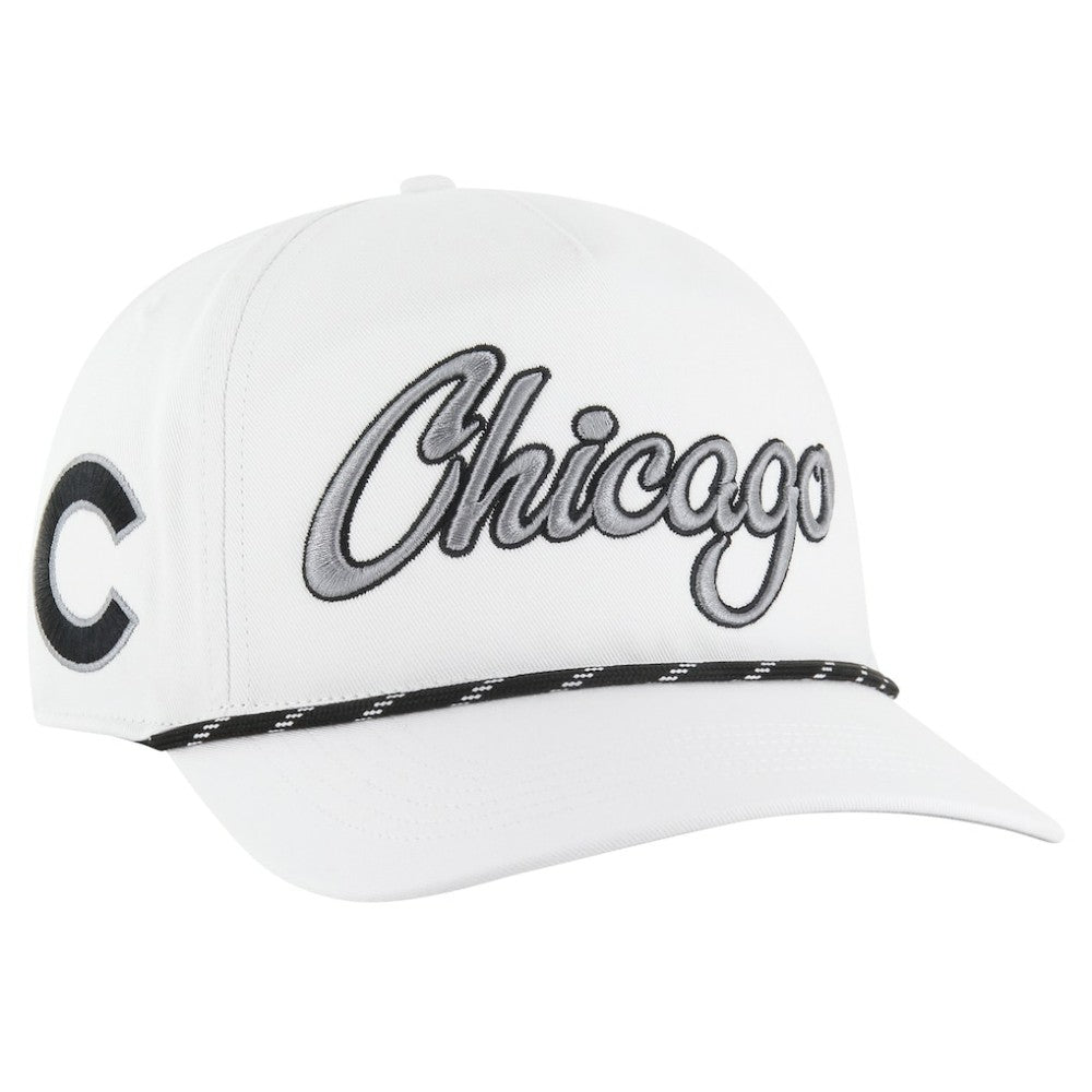White Chicago Cubs '47 Overhand Speckle Hitch Rope Adjustable Hat