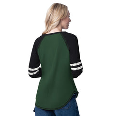 Milwaukee Bucks G-III 4Her by Carl Banks Women's Winner Waffle Knit Thermal Long Sleeve Tri-Blend T-Shirt