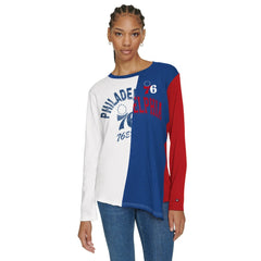 Philadelphia 76ers Tommy Jeans Women's Amelia Color Blocked Long Sleeve T-Shirt
