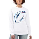 G-III 4Her by Carl Banks Women's Football Logo Graphic Fleece Tri-Blend Pullover Sweatshirt - Buffalo Bills Pullover