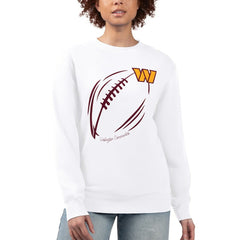 G-III 4Her by Carl Banks Women's Football Logo Graphic Fleece Tri-Blend Pullover Sweatshirt - Washington Commanders Pullover