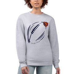 G-III 4Her by Carl Banks Women's Football Logo Graphic Fleece Tri-Blend Pullover Sweatshirt - Chicago Bears Pullover