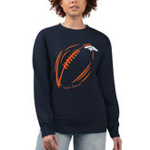 G-III 4Her by Carl Banks Women's Football Logo Graphic Fleece Tri-Blend Pullover Sweatshirt - Denver Broncos Pullover