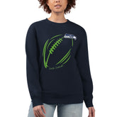 G-III 4Her by Carl Banks Women's Football Logo Graphic Fleece Tri-Blend Pullover Sweatshirt - Seattle Seahawks Pullover