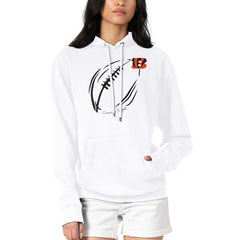G-III 4Her by Carl Banks Women's Football Logo Fleece Tri-Blend Pullover Hoodie - Cincinnati Bengals Hoodies