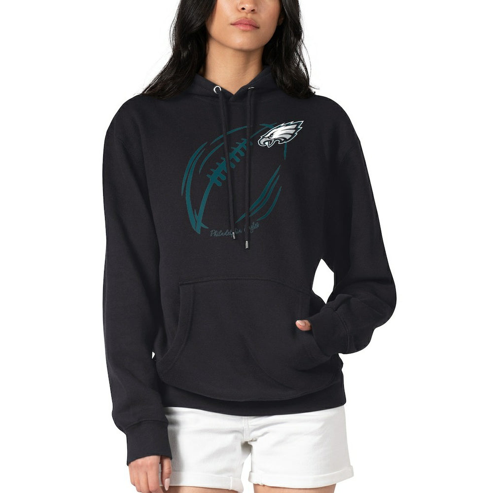 G-III 4Her by Carl Banks Women's Football Logo Fleece Tri-Blend Pullover Hoodie - Philadelphia Eagles Hoodies
