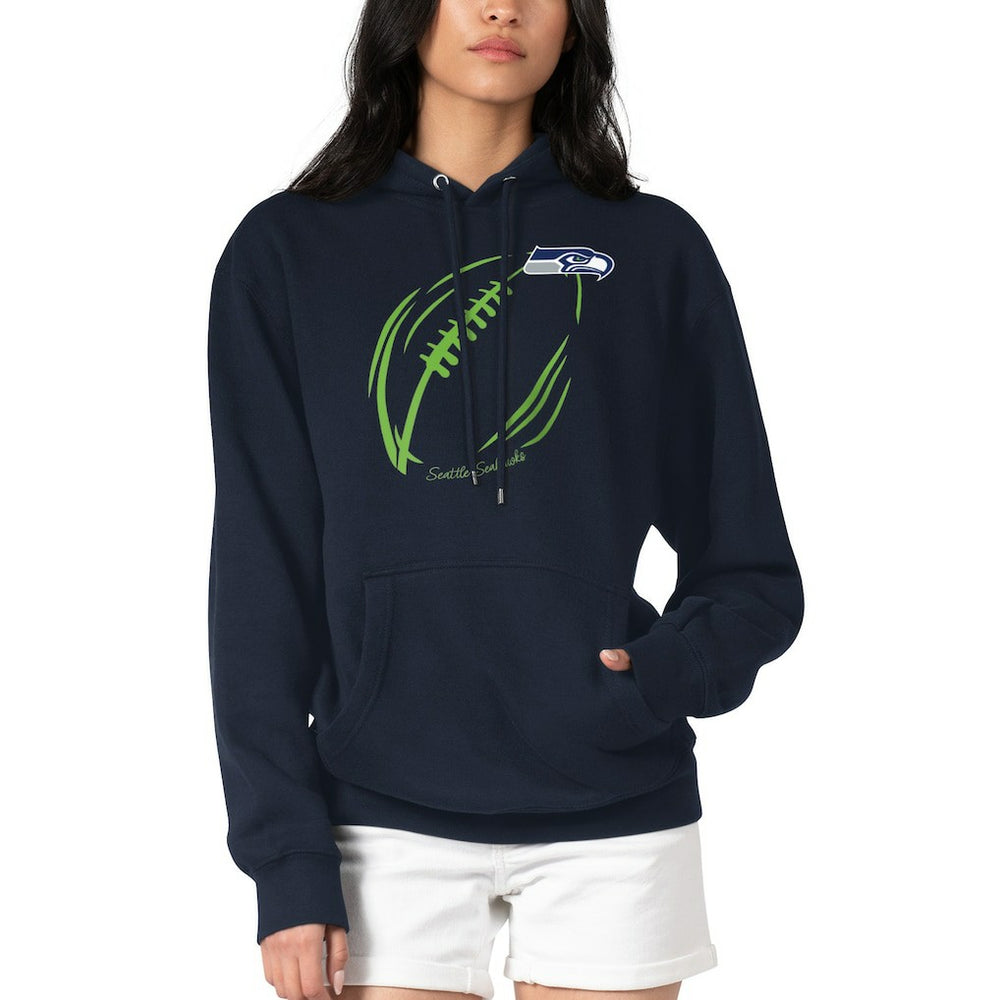 G-III 4Her by Carl Banks Women's Football Logo Fleece Tri-Blend Pullover Hoodie - Seattle Seahawks Hoodies