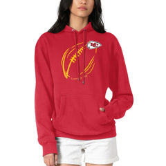 G-III 4Her by Carl Banks Women's Football Logo Fleece Tri-Blend Pullover Hoodie - Kansas City Chiefs Hoodies