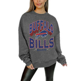 Gameday Couture Women's Oversized Long Weekend Premium Fleece Drop Shoulder Pullover Sweatshirt - Buffalo Bills Pullover