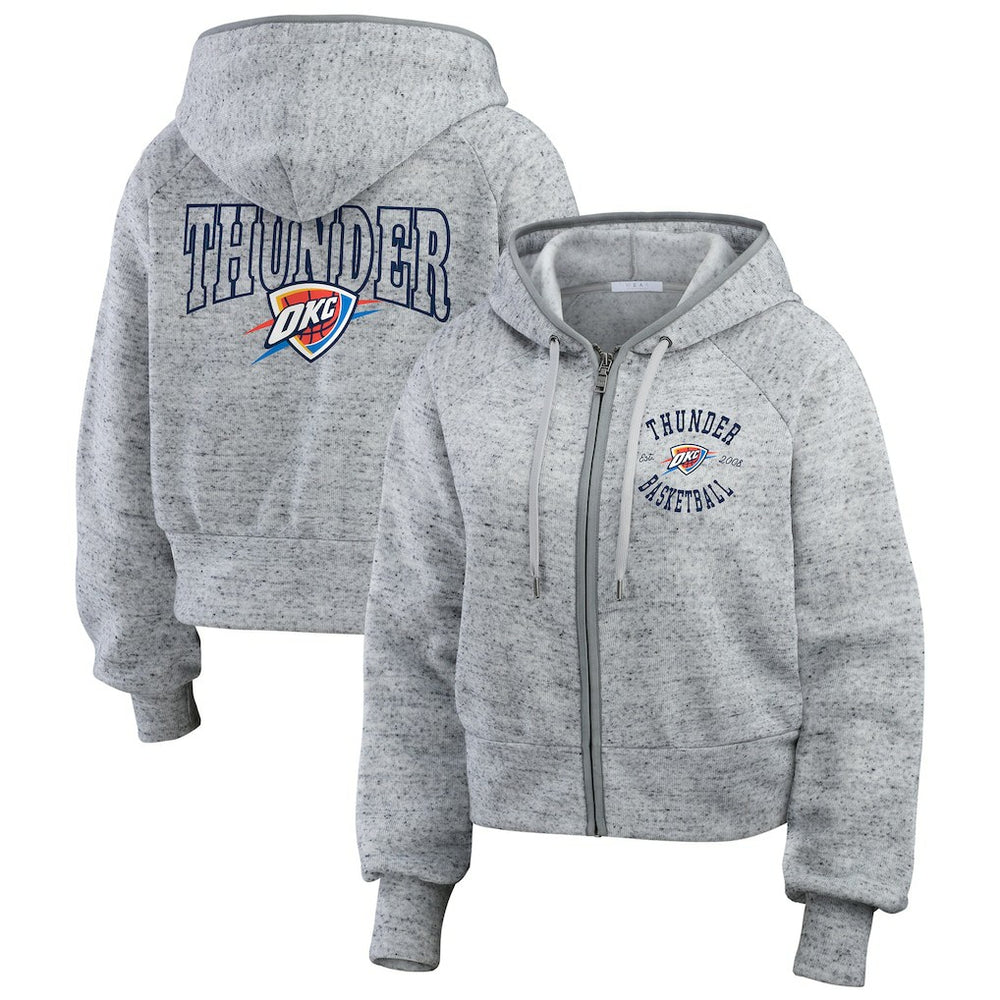 Oklahoma City Thunder WEAR by Erin Andrews Women's Speckled Radiator Full-Zip Hoodie