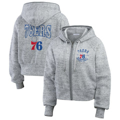 Philadelphia 76ers WEAR by Erin Andrews Women's Speckled Radiator Full-Zip Hoodie
