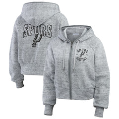 San Antonio Spurs WEAR by Erin Andrews Women's Speckled Radiator Full-Zip Hoodie