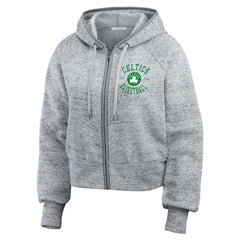 Boston Celtics WEAR by Erin Andrews Women's Speckled Radiator Full-Zip Hoodie
