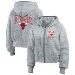 Chicago Bulls WEAR by Erin Andrews Women's Speckled Radiator Full-Zip Hoodie