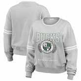 Milwaukee Bucks WEAR by Erin Andrews Women's French Terry Pullover Sweatshirt