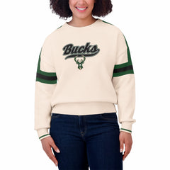 Milwaukee Bucks WEAR by Erin Andrews Women's Stripe Pullover Sweater