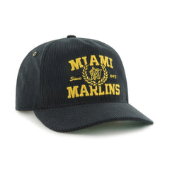 Black Miami Marlins '47 Laurus Corduroy Hitch Snapback Hat