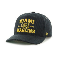 Black Miami Marlins '47 Laurus Corduroy Hitch Snapback Hat