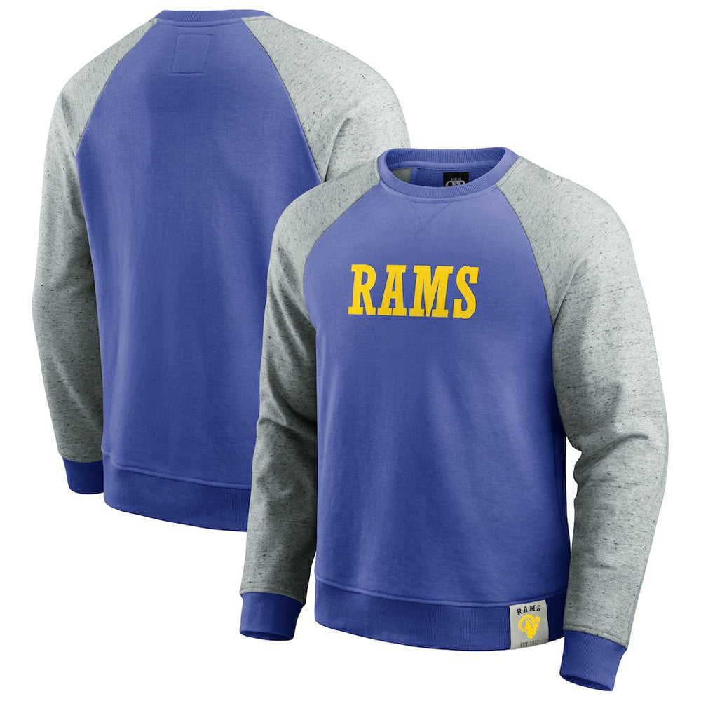 Darius Rucker Collection Colorblock Pullover Sweatshirt - Los Angeles Rams Pullover