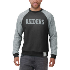 Darius Rucker Collection Colorblock Pullover Sweatshirt - Las Vegas Raiders Pullover