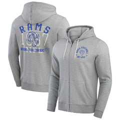 Darius Rucker Collection Vintage Stripe Full-Zip Hoodie - Los Angeles Rams Hoodies