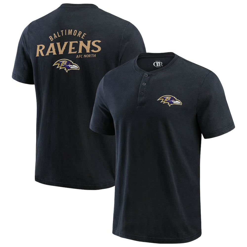 Darius Rucker Collection Washed Henley T-Shirt - Baltimore Ravens T-shirts