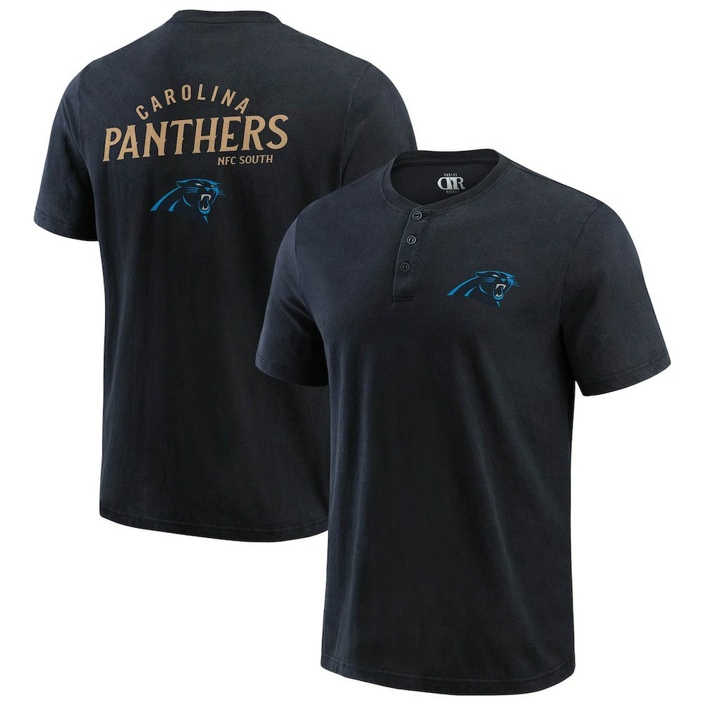 Darius Rucker Collection Washed Henley T-Shirt - Carolina Panthers T-shirts