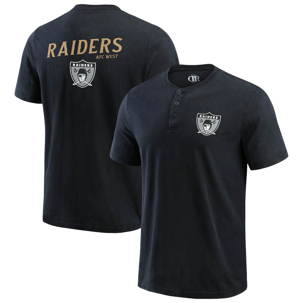 Darius Rucker Collection Washed Henley T-Shirt - Las Vegas Raiders T-shirts